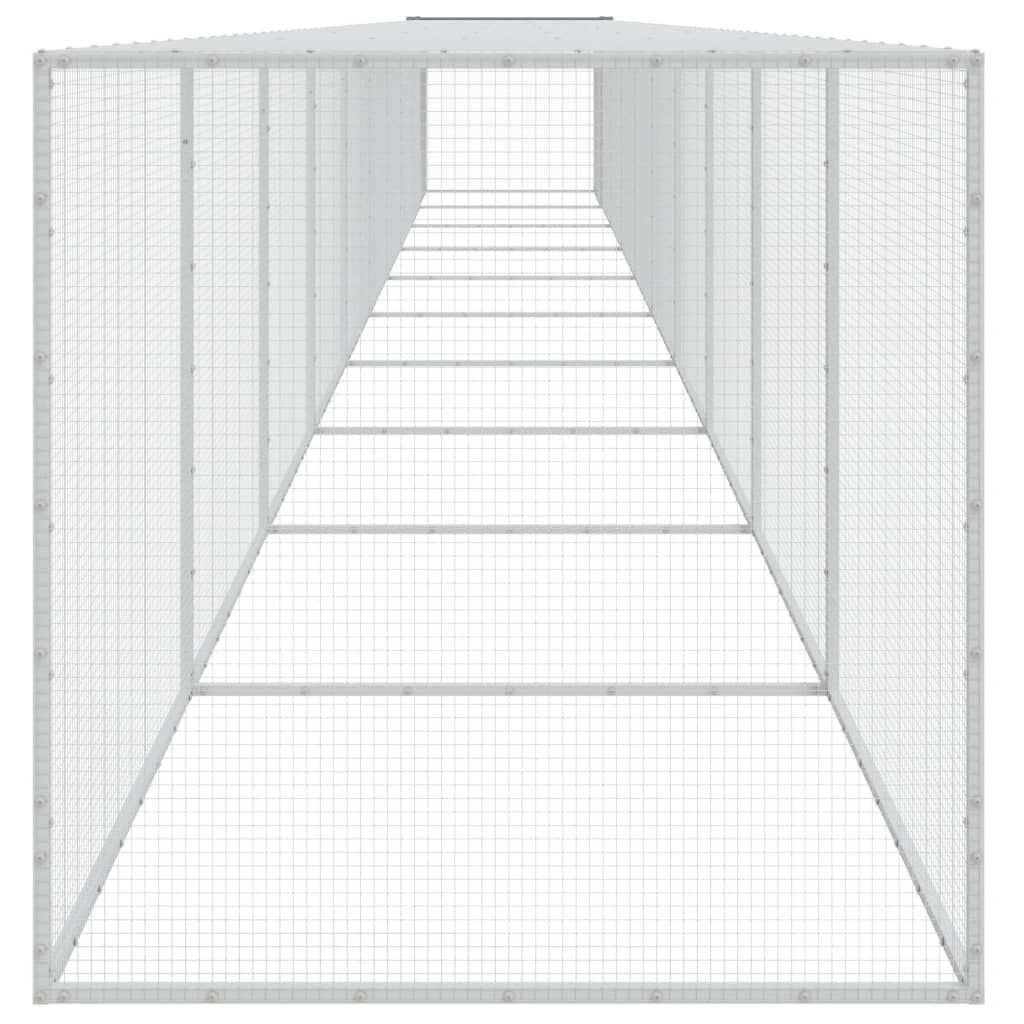 Vidaxl Gallinero Con Techo Acero Galvanizado Gris Claro 1003x98x90 Cm_3