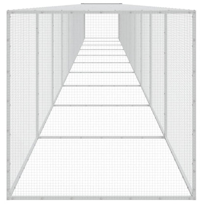 Vidaxl Gallinero Con Techo Acero Galvanizado Gris Claro 1003x98x90 Cm_3