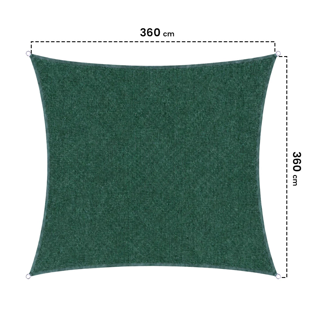 Toldo Vela Permeable Caudrada 3.6x3.6 M Verde Nortene_1