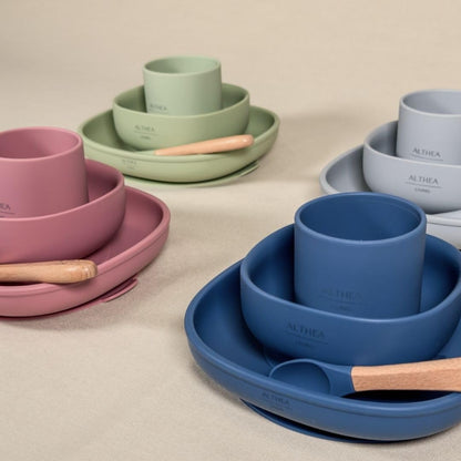 Vajilla De Silicona Orgánica - 4 Piezas - Azul Marino._2