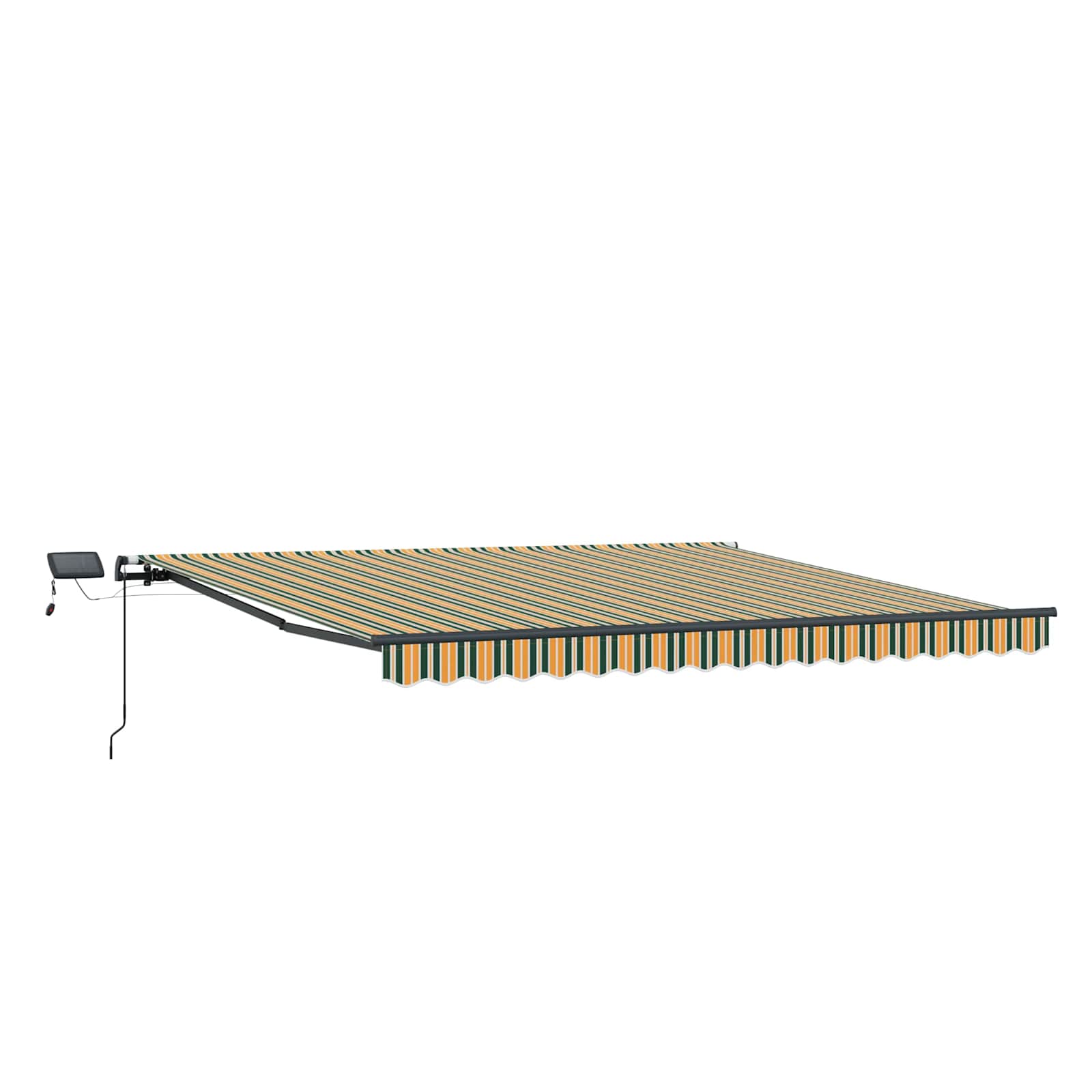 Toldo Retráctil Verde Y Amarillo 450 X 300 Cm Tela Y Aluminio_0