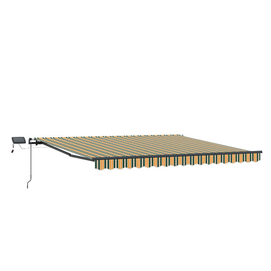 Toldo Retráctil Verde Y Amarillo 450 X 300 Cm Tela Y Aluminio_0