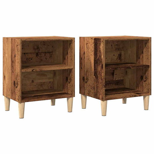 Mesitas De Noche 2 Uds Madera De Ingeniería Envejecida_0