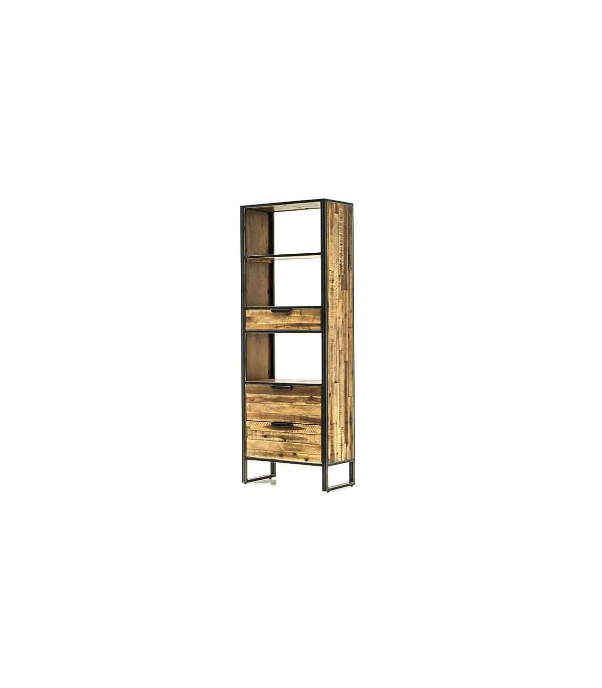 Estantería 3 Cajones Modelo Ele L02 Acabado Envejecido, 70cm(ancho) 190cm(alto) 35cm(fondo)._0