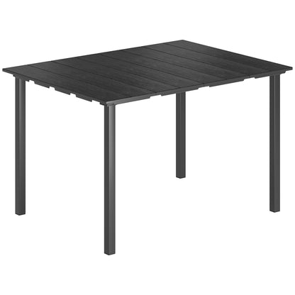Outsunny Mesa De Comedor De Jardín Rectangular Con Encimera De Hdpe Negro_0