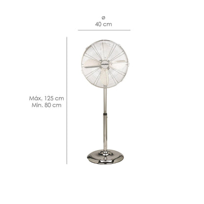 Ventilador Maurer De Pie 125 Cm. De Alto Cromo