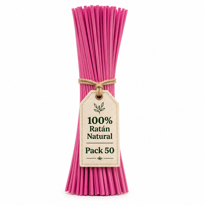 Varillas Difusor SYS 50 Uds | Ratán Natural Rosa | Mikado | Alta Absorción | 2,5 mm X 25 cm_0