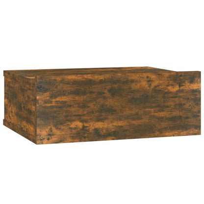 Mesita De Noche Flotante Madera Roble Ahumado 40x30x15 Cm_0