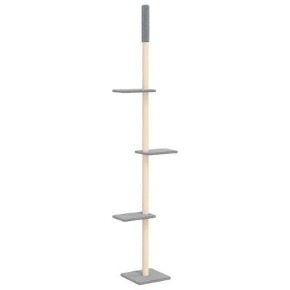 Vidaxl Árbol Rascador Gatos Suelo A Techo Gris Claro 267,5-297,5 Cm_0
