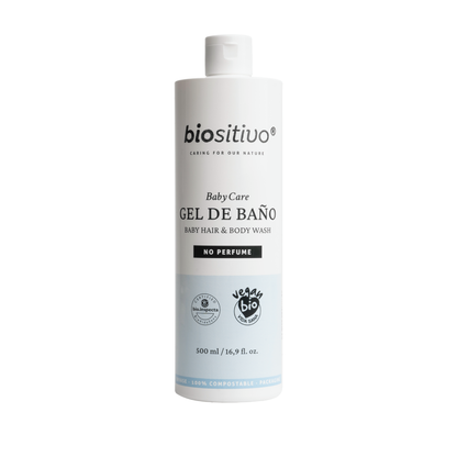Pack 6x Gel de baño y Champú Bebés, Biositivo, 500ml