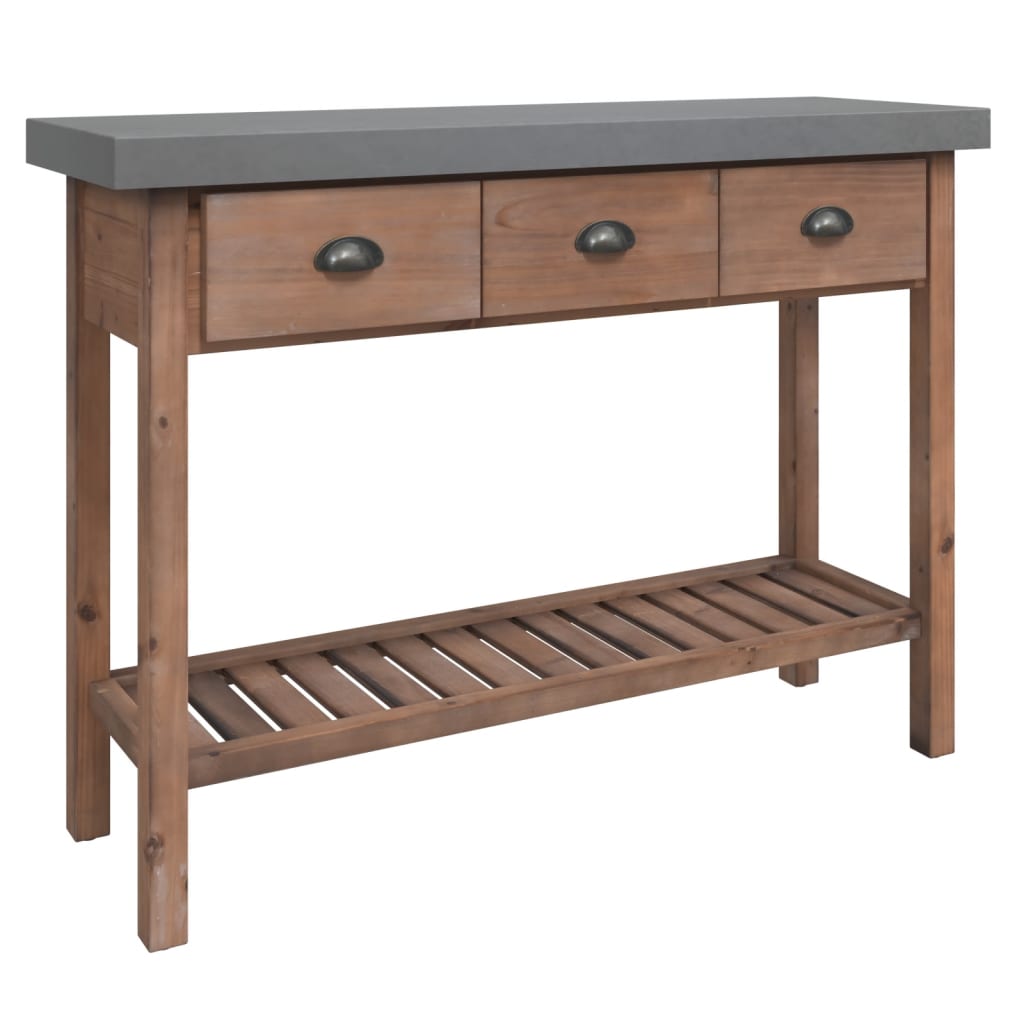 Mesa Consola De Madera Maciza De Abeto 110x35x80 Cm_0