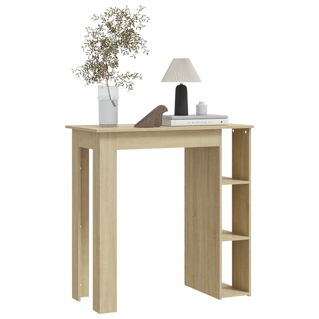 Mesa Bar Con Estante Contrachapada Roble Sonoma 102x50x103,5 Cm_3