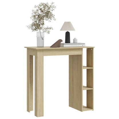 Mesa Bar Con Estante Contrachapada Roble Sonoma 102x50x103,5 Cm_3