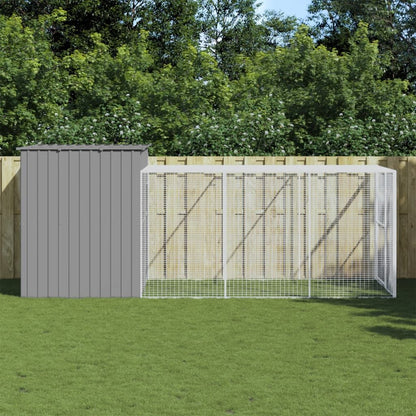 Vidaxl Caseta Perros Corral Acero Galvanizado Gris Claro 214x457x181cm_1