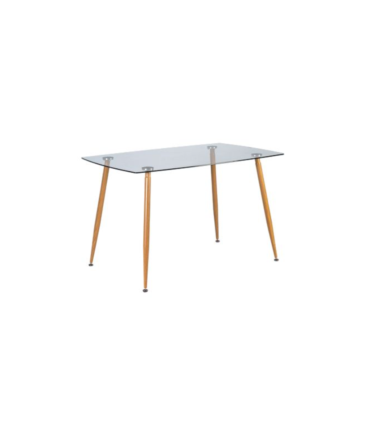 Mesa Para Cocina, Comedor Fija Katia Patas Acero Efecto Madera Roble, 120cm(ancho) 75cm(altura) 80cm(fondo)._0