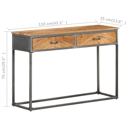 Mesa Consola De Madera Maciza De Acacia 110x35x75 Cm_4