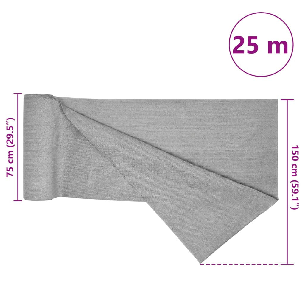 Vidaxl Red De Privacidad Hdpe Gris Claro 1,5x25 M 75 G/m²_2