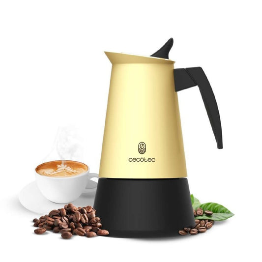Cecotec Cafetera Italiana Piccolina 600 Beige. 300ml, 6 Tazas De Café, Acero Inoxidable, Apta Todas Superficies, Filtro_0