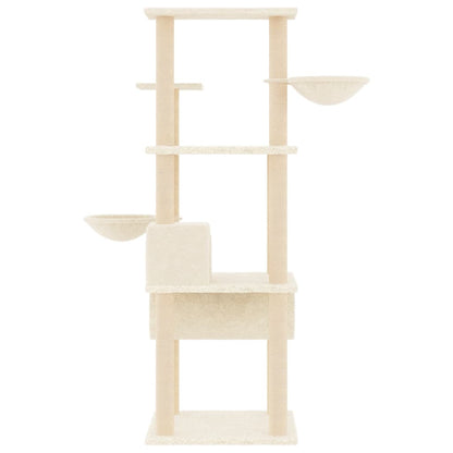 Vidaxl Rascador Para Gatos Con Postes De Sisal Color Crema 141 Cm_3