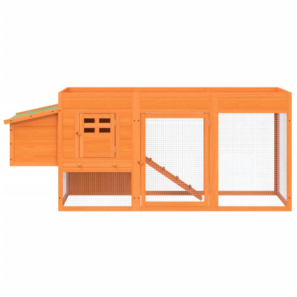 Vidaxl Gallinero Madera Maciza De Pino Marrón 204x50x84 Cm_3