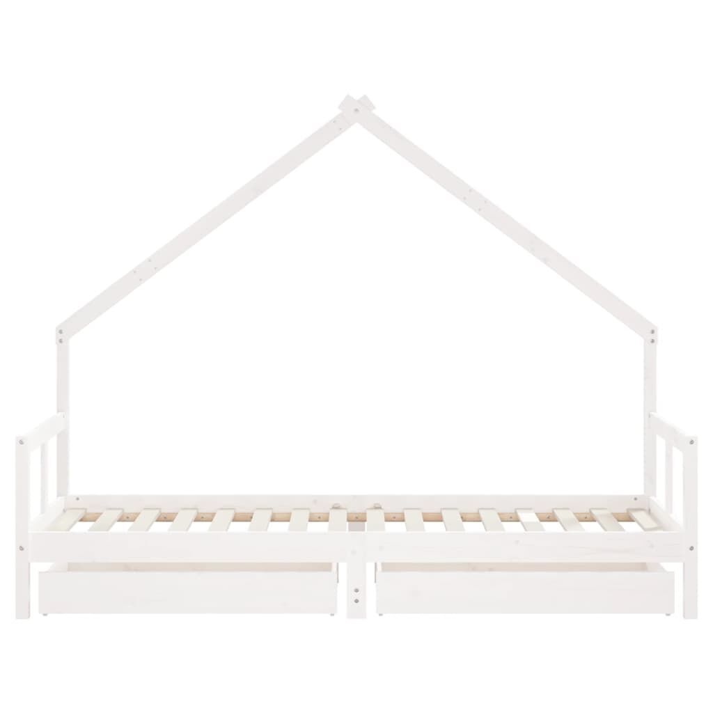 Vidaxl Estructura Cama Niños Con Cajones Madera Pino Blanco 80x200 Cm_4