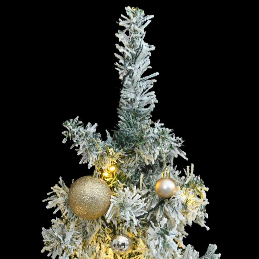 Vidaxl Árbol De Navidad Estrecho Con 300 Led Y Bolas Y Nieve 300 Cm_1