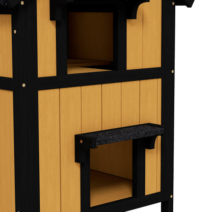 Pawhut Caseta Para Gatos De Madera Con Macetero 96x65x85,5 Cm Natural_3