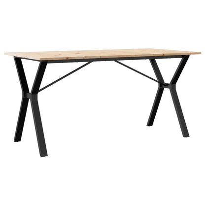 Mesa De Comedor Marco Y Madera Maciza Pino Y Acero 160x80x75cm_4