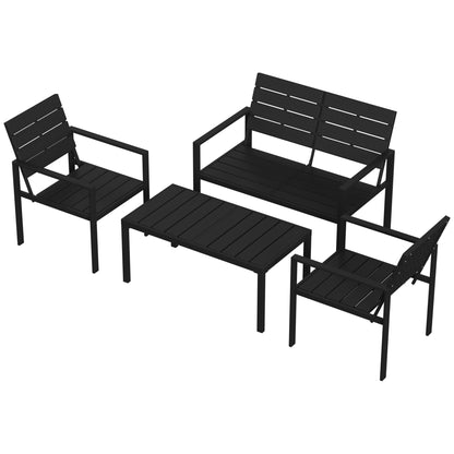 Outsunny Conjunto De Muebles De Jardín Para 4 Personas Negro_4