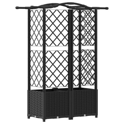 Cama Elevada Con Trellis Y Techo Negro 122 X 40 X 138 Cm Pp_4