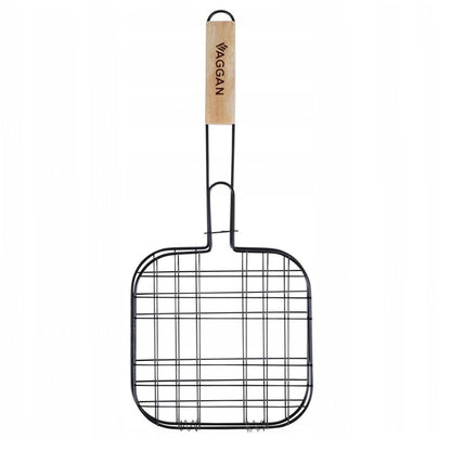 Well Home - Parrilla Grill Mango Madera Y Antiadherente 21x21cm