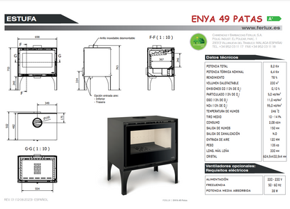 Bricosol Estufa De Leña Ferlux Modelo Enya 49 Patas_2