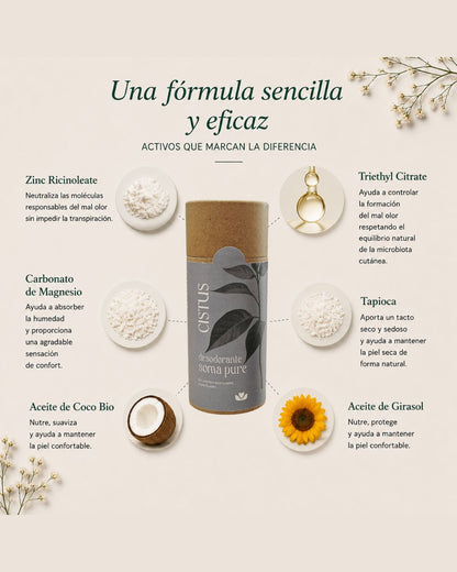 Desodorante sólido natural sin perfume para piel sensible | SOMA PURE 80 ml_2