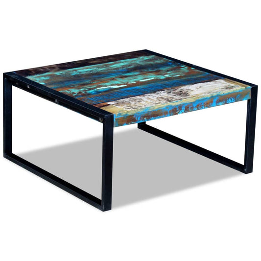 Mesa De Centro De Madera Maciza Reciclada 80x80x40 Cm_0