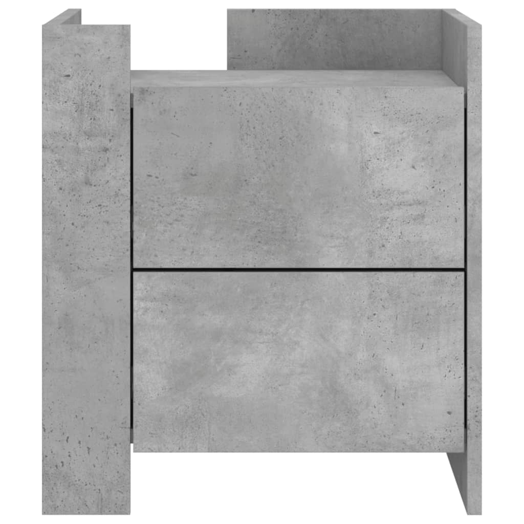 Mesita De Noche Madera De Ingeniería Gris Hormigón 45x50x50 Cm_2