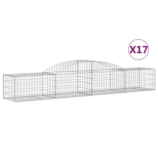 Cestas De Gaviones 17 Uds Forma De Arco Hierro 300x50x40/60 Cm_0