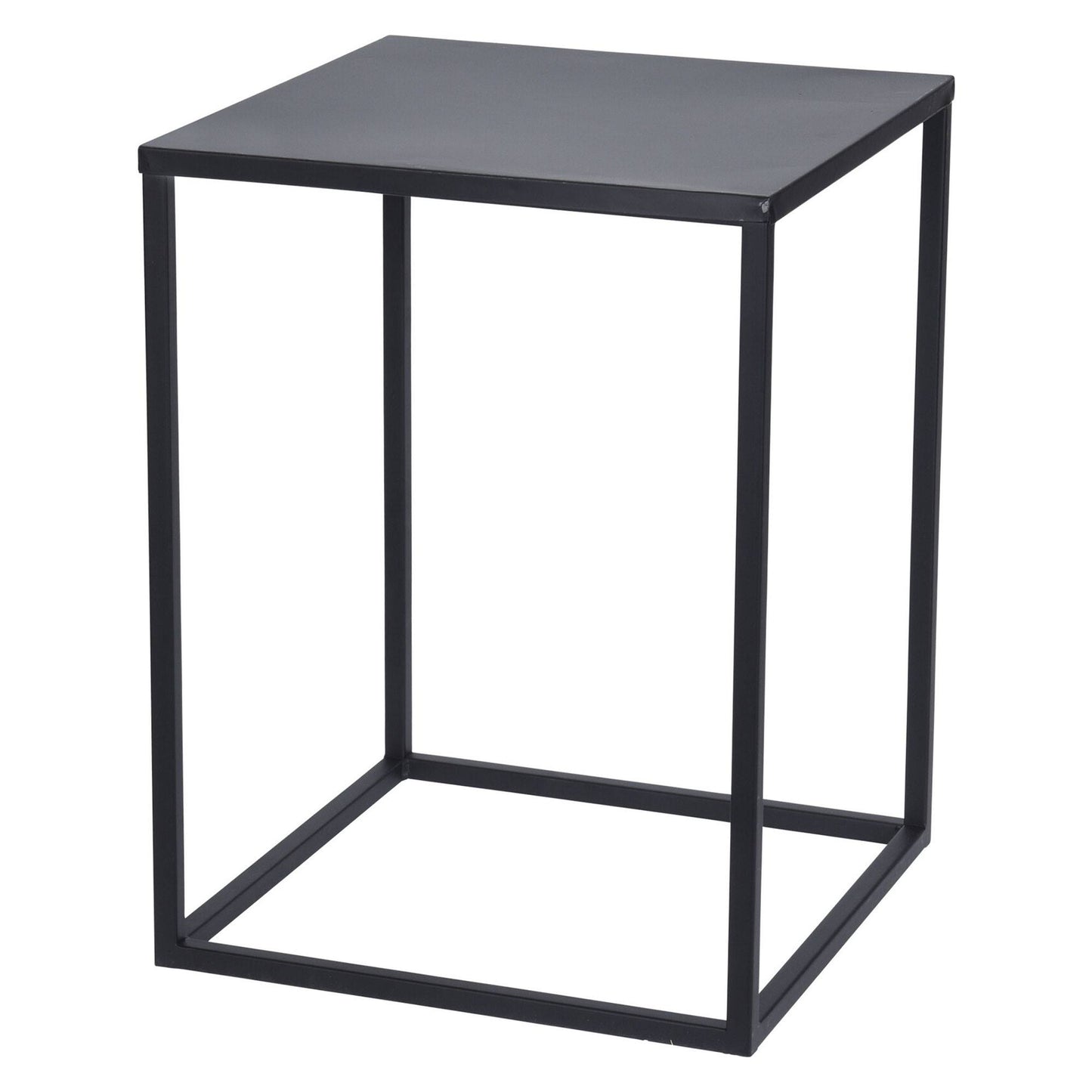 Well Home Juego De 2 Mesas Formato Cuadrado En Metal Color Negro