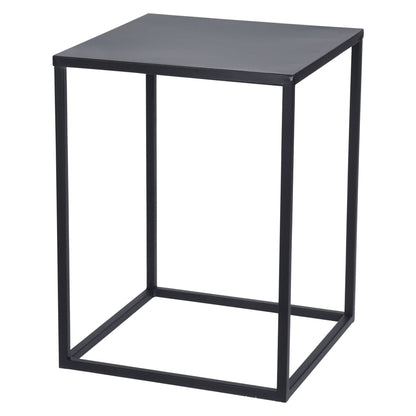 Well Home Juego De 2 Mesas Formato Cuadrado En Metal Color Negro
