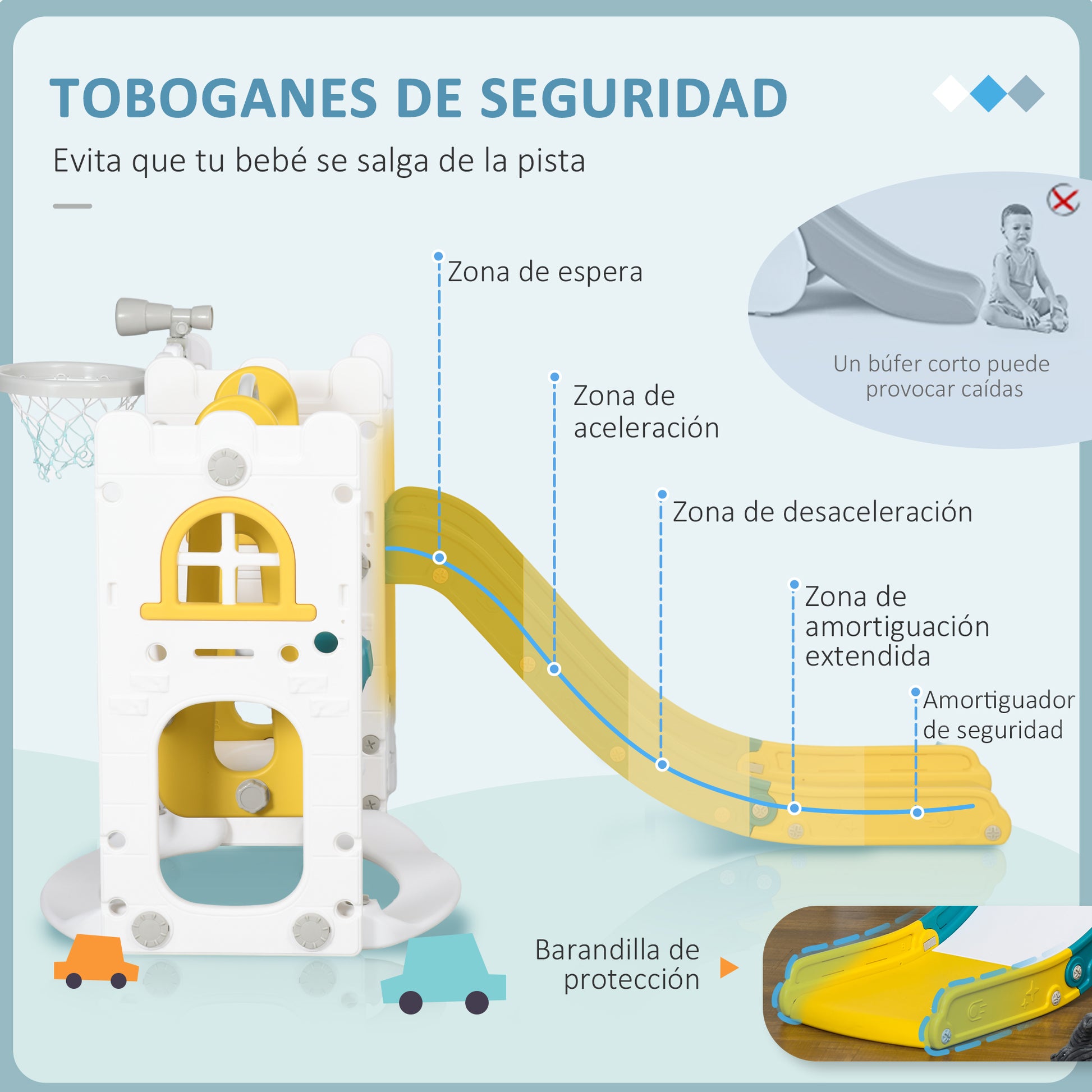 Aiyaplay Tobogán Infantil 6 En 1 Con Columpio Y Tobogán Multicolor_4
