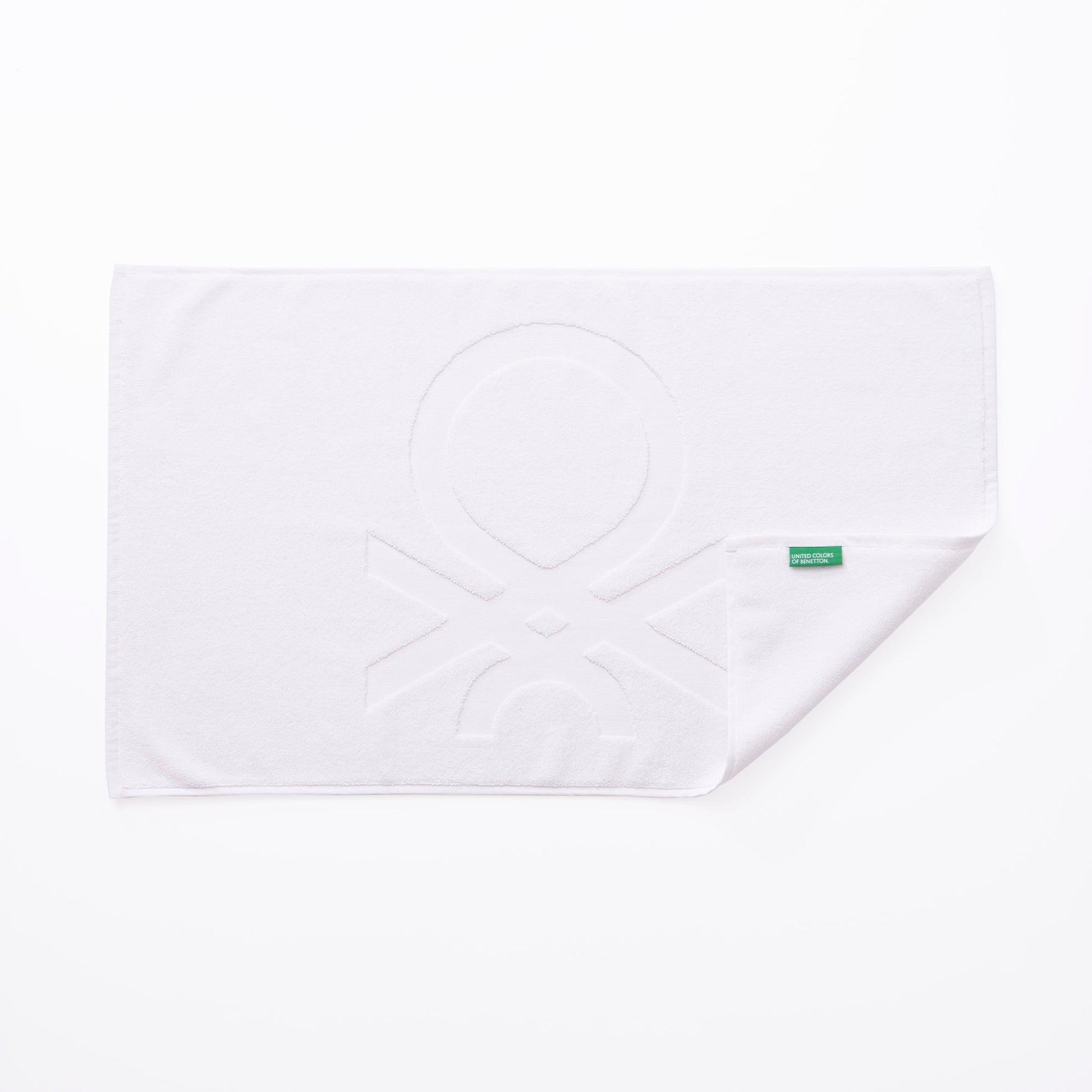 Alfombra De Baño 50x80cm 1000gsm 100% Algodon C/ Logo Bordado Blanco Core Benetton