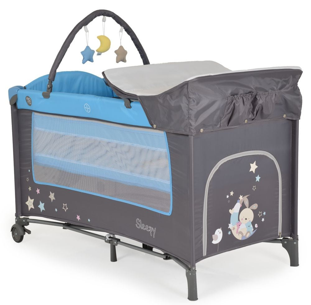 Cuna De Viaje Con Cambiador Sleepy Blue_1