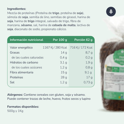 Pack 3x Pan proteico Planeta Huerto 500 g