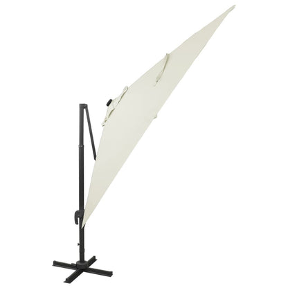 Vidaxl Sombrilla De Jardín Voladiza Con Palo Y Luces Led Arena 300 Cm_3