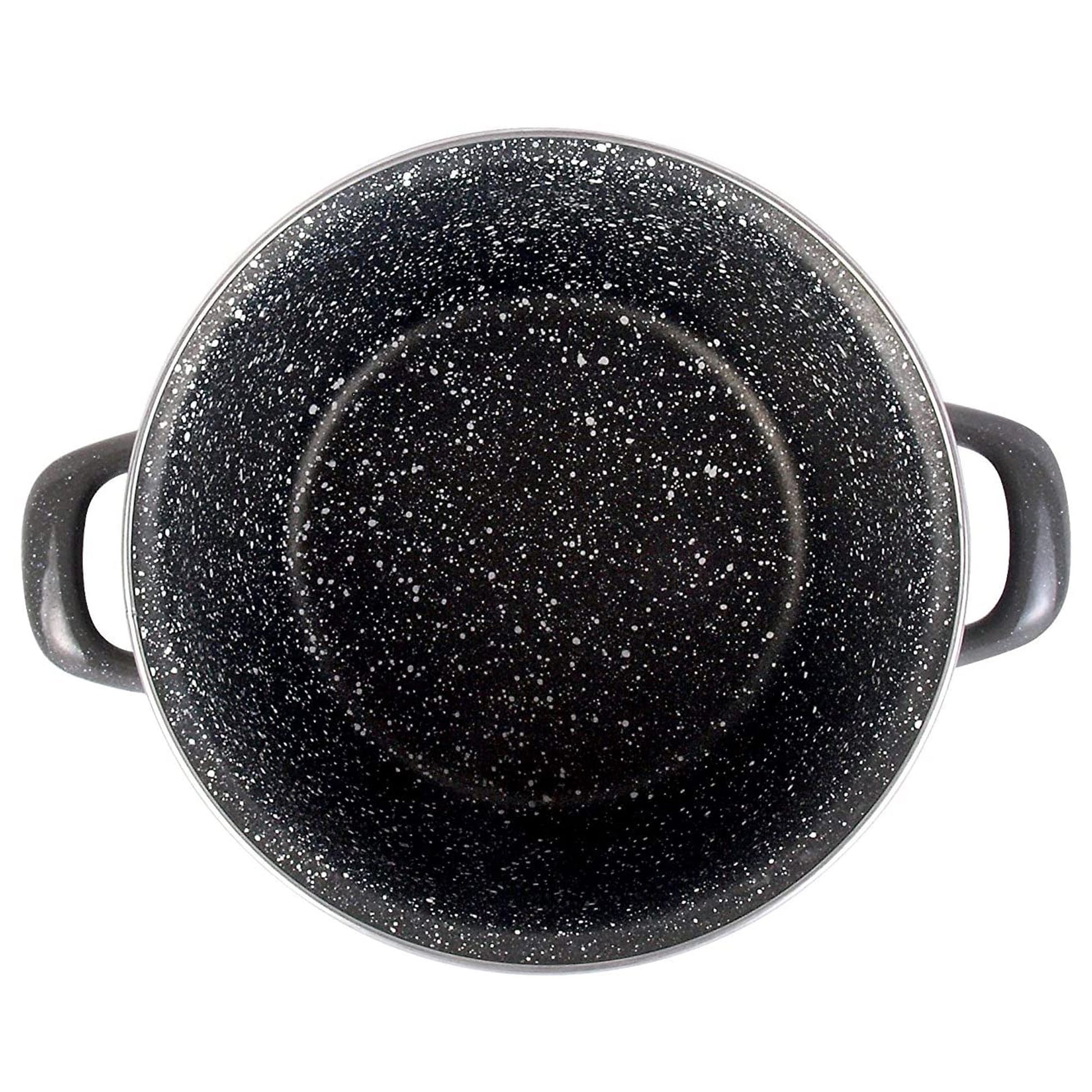 Magefesa K2 Gransasso Olla 16 Con Tapa De Vidrio, Acero Esmaltado Vitrificado, En Gris, Inducción Y Lavavajillas