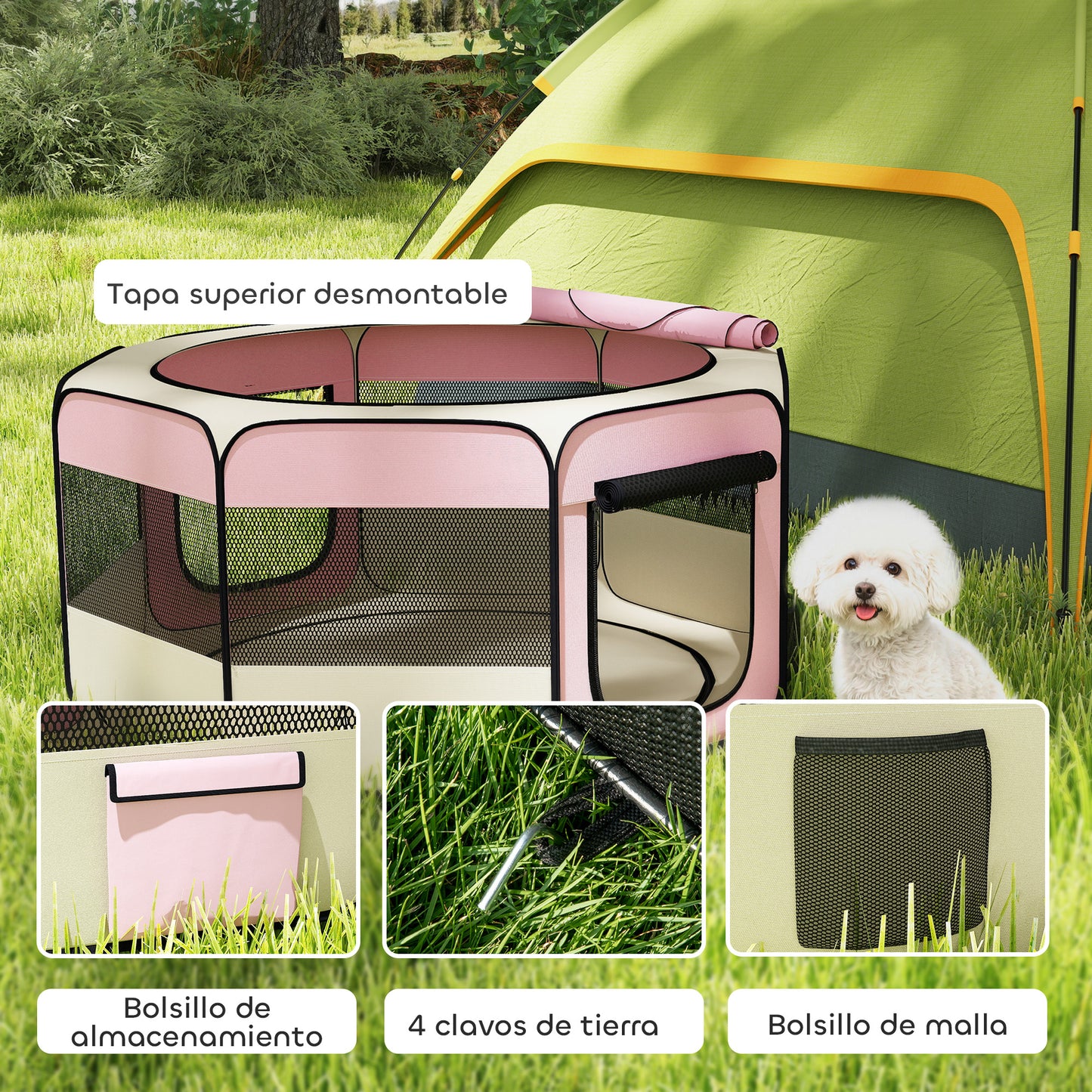 Pawhut Parque Plegable Para Perros Y Gatos_4
