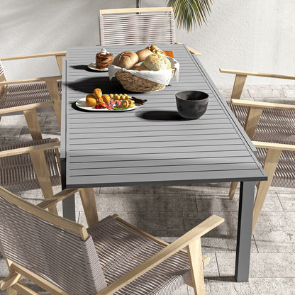 Outsunny Mesa De Jardín Extensible Con Marco De Aluminio 180/240x94x73 Cm Gris_4