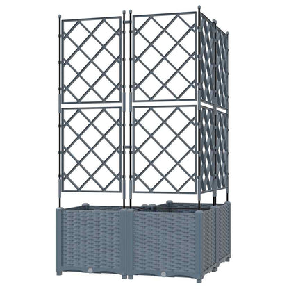 Vidaxl Maceta De Jardín Con Enrejado 3 Pcs Gris Claro 80 X 80 X 143 Cm_4