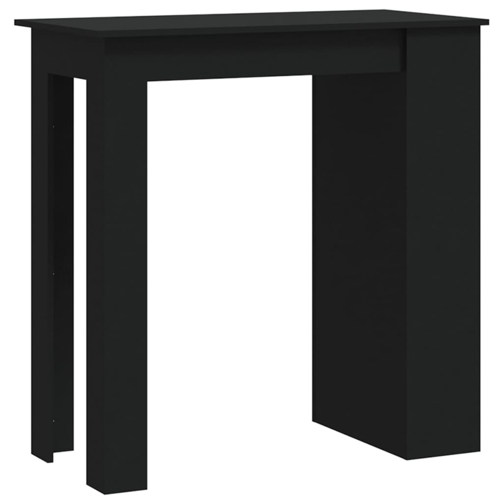 Mesa Bar Estante Almacenaje Contrachapada Negro 102x50x103,5 Cm_0