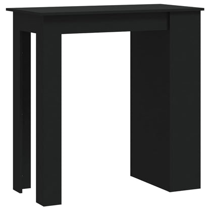 Mesa Bar Estante Almacenaje Contrachapada Negro 102x50x103,5 Cm_0