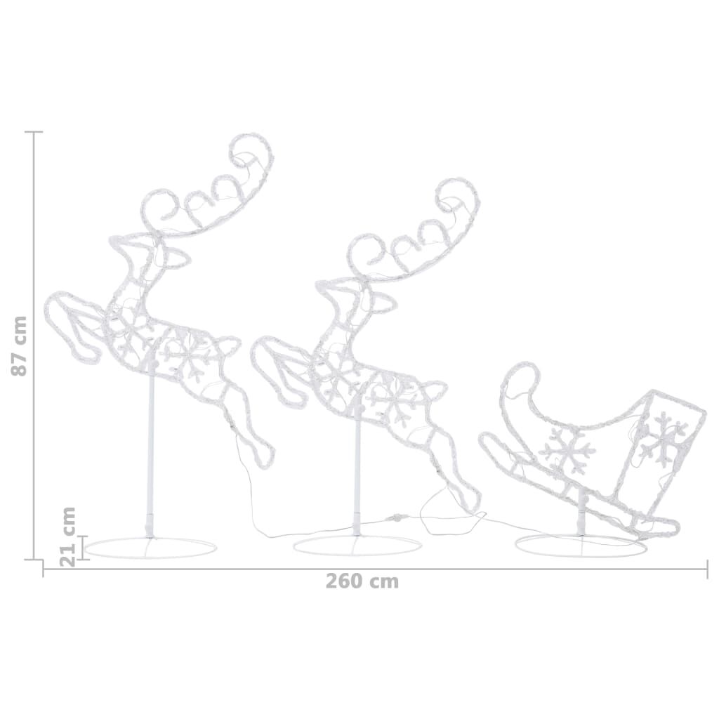 Vidaxl Renos Voladores Y Trineo Blanco Cálido 260x21x87 Cm_2